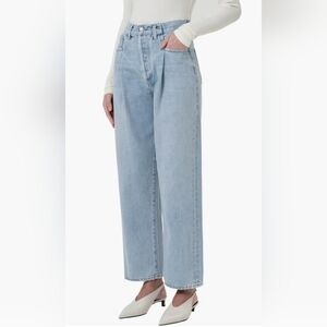 Agolde Fold Waistband Ankle Wide Leg Jeans AGOLDESideline